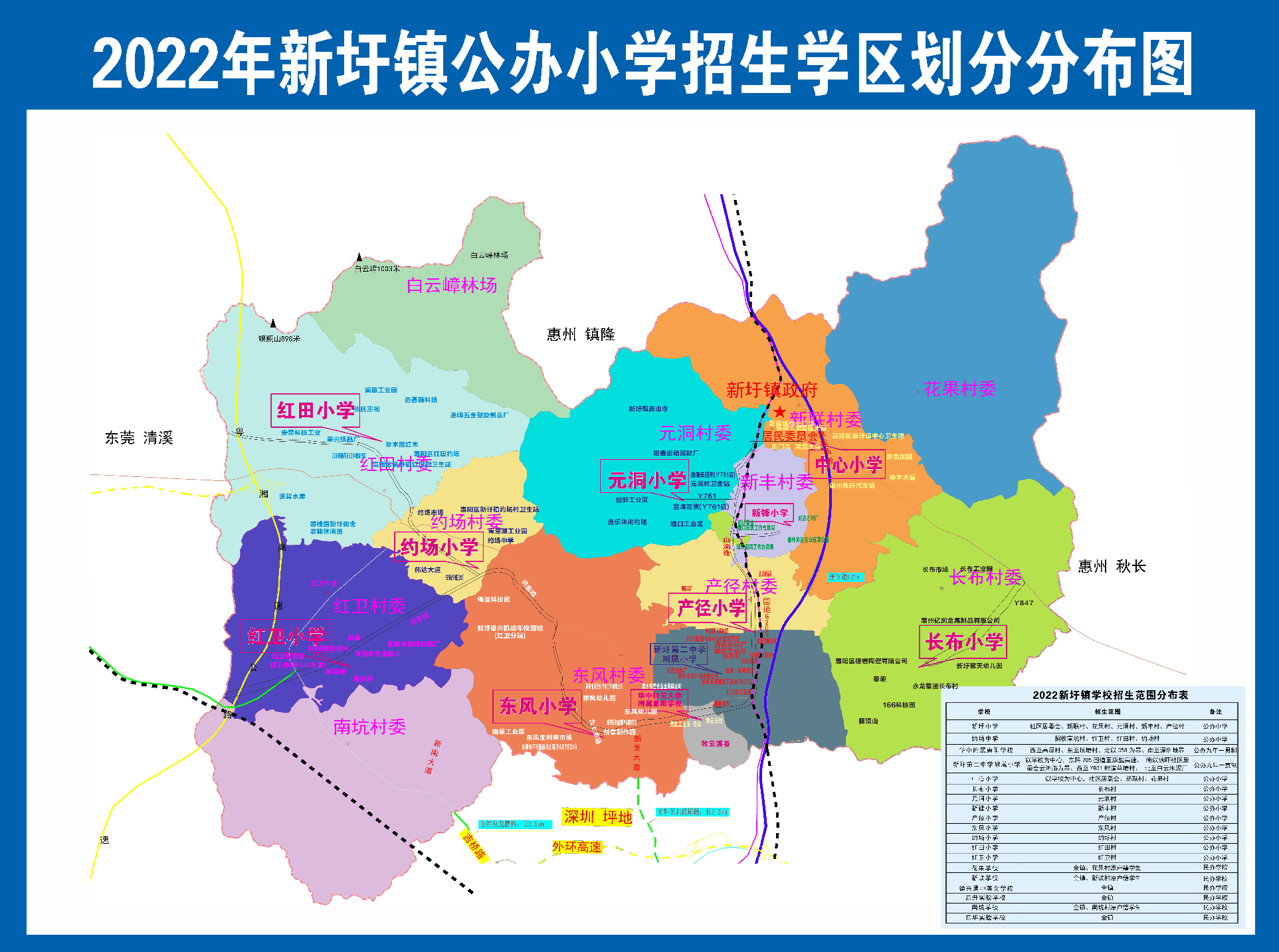 2022<a href='http://huaduyun.cn/huizhoushi/' target='_blank'><u>惠州</u></a>惠陽新圩鎮(zhèn)公辦小學(xué)片區(qū)劃分